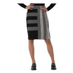 Fendi Stripe Wool Panelled Skirt Size XS