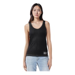 Chanel Black & Silver Trim CC Vest Size L