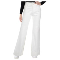 Alice + Olivia White Denim High Waisted Flared Jeans Size S