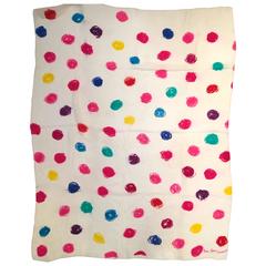 Rare Yves Saint Laurent Scarf - Abstract Spot Design - Silk Muslin 11