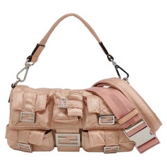 Fendi Baguette Cargo Multipocket Pink Nylon 3-way Bag