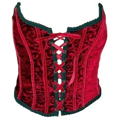 Jean Paul Gaultier Vintage Corset Bustier Velvet Top