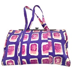 Chanel KissLock Bolso Marco Tela Violeta Rosa 2000-2003