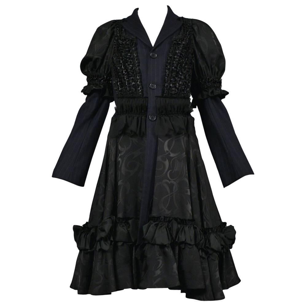 Comme des Garçons - Manteau fantaisie noir 2008 en vente