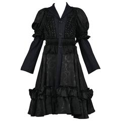 Used Comme des Garcons Black Fancy Coat 2008