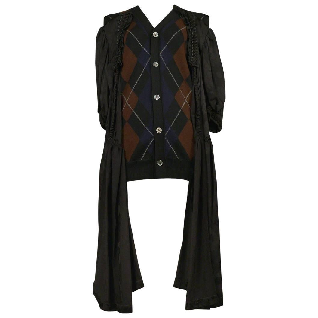Comme des Garcons Argyle-Pullover mit angehängtem Kleid 2006 im Angebot