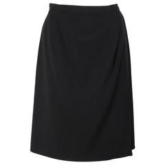 1990s Giorgio Armani black wool crepe skirt 3