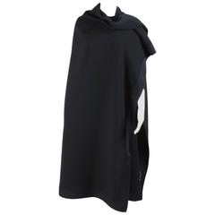 1990s huge Giorgio Armani Black wool and silk Shawl Scarf 5