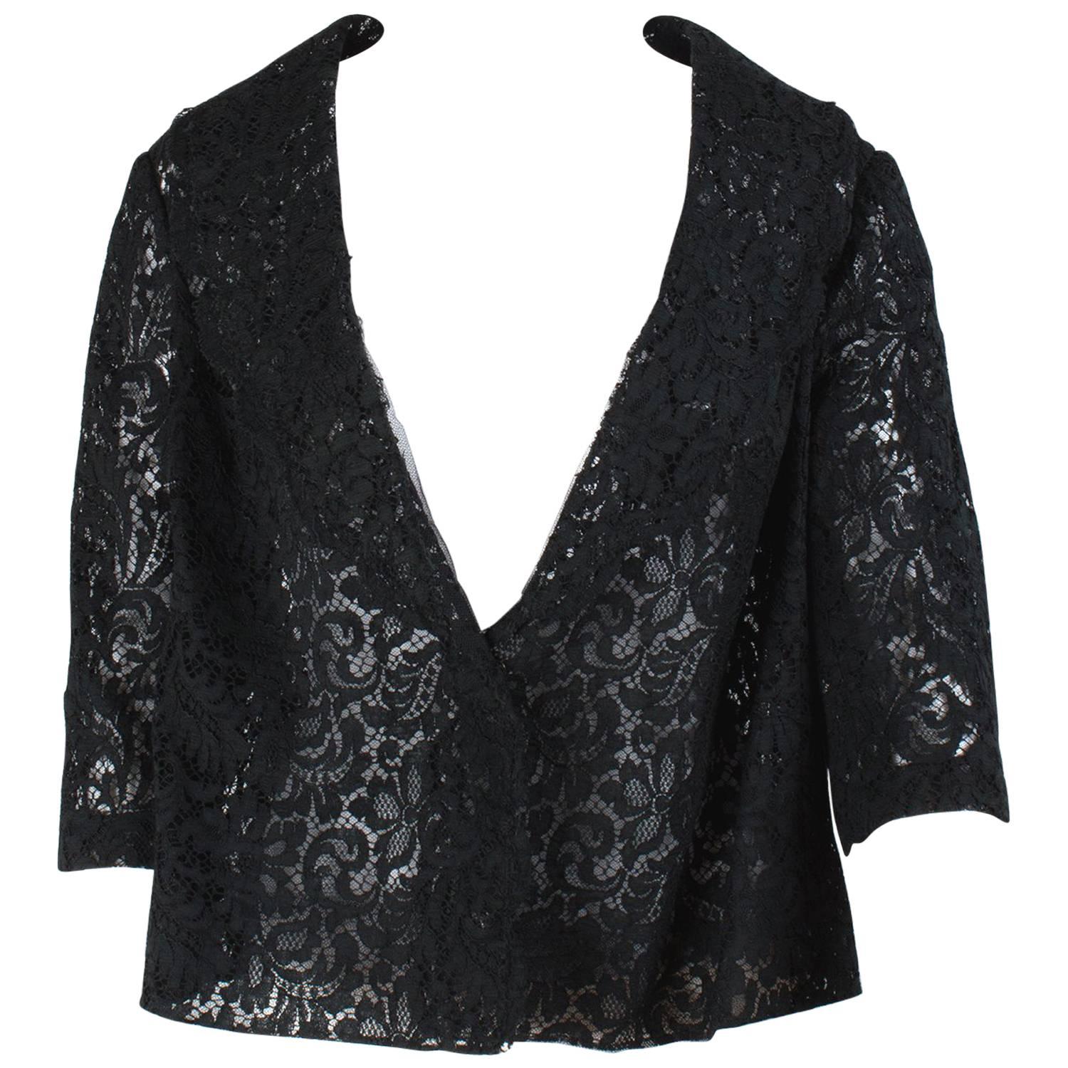 'Vintage  black Lace jacket, 1960s For Sale