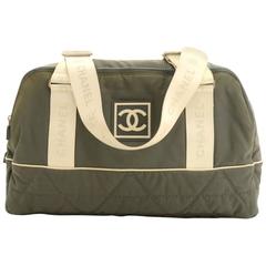 Chanel Sports Line Gray Nylon Large Boston Bag