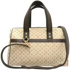 Used Louis Vuitton Josephine GM Khaki Mini Monogram Canvas Hand Bag + Strap