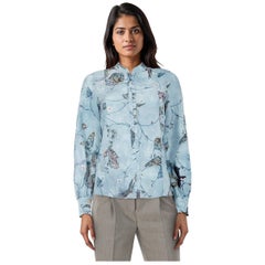 Zadig & Voltaire Blue Silk Twina Printed Blouse Size XS