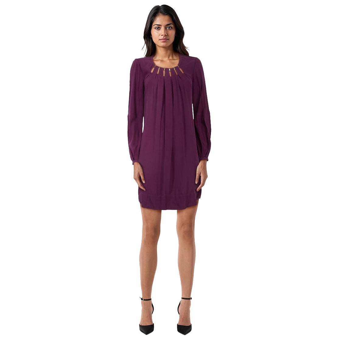 Diane von Furstenberg Vestido Recortado Delantero Morado Talla XS
