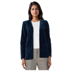 Zadig & Voltaire Blazer de terciopelo azul marino con calavera Talla S