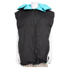 MSGM Black & Blue Reversible Duck Down Gilet Size M