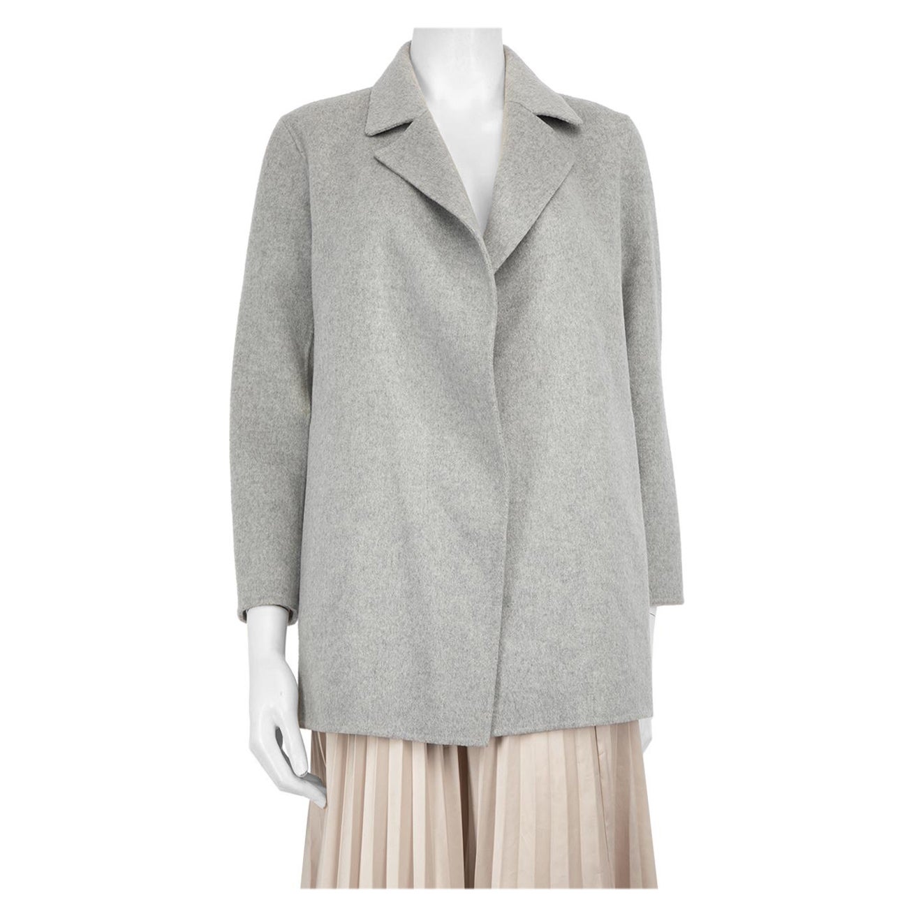 Theory Cappotto grigio in cashmere aperto sul davanti taglia S in vendita