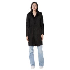 All Saints Black Sheepskin Reversible Serra Coat Size XS