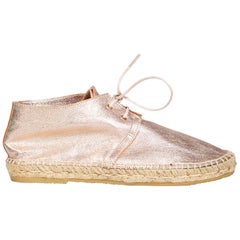 Clergerie - Espadrillas allacciate in pelle metallizzata rosa taglia IT 38