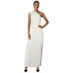 Solace London White One Shoulder Maxi Dress Size M