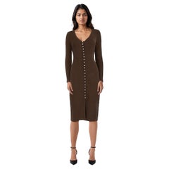 ba&sh Vestido Bodycon Marrón con Botones Talla S