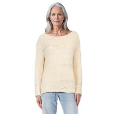 Zadig & Voltaire Cream Crochet Frayed Top Size S