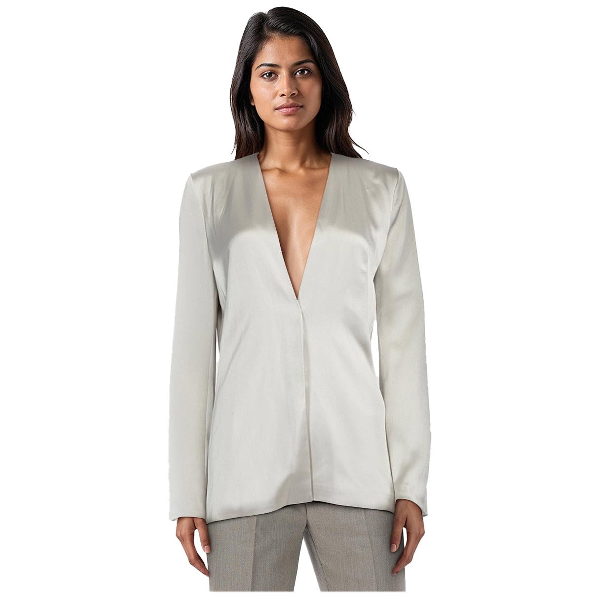 Galvan London Silver Open Front Jacket Size S