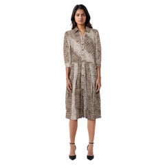 Samantha Sung Crocodile Print Midi Shirt Dress Size XL