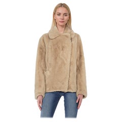 Chaqueta con cremallera de piel sintética beige Zadig & Voltaire Talla M