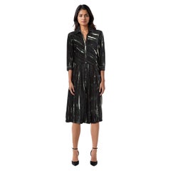 Vestido camisero con estampado de rayas abstractas Samantha Sung Talla XL