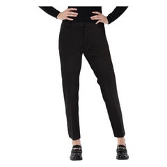 Pinko Black Pauline Stitch Regular Waisted Trousers Size S
