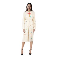 Mira Mikati Vestido Midi Champiñón y Estampado Floral Talla M