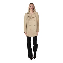 Emporio Armani Beige Button Up Trench Coat Size M