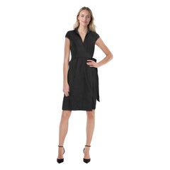 Diane von Furstenberg Vestido envolvente de lana gris hasta la rodilla Talla M
