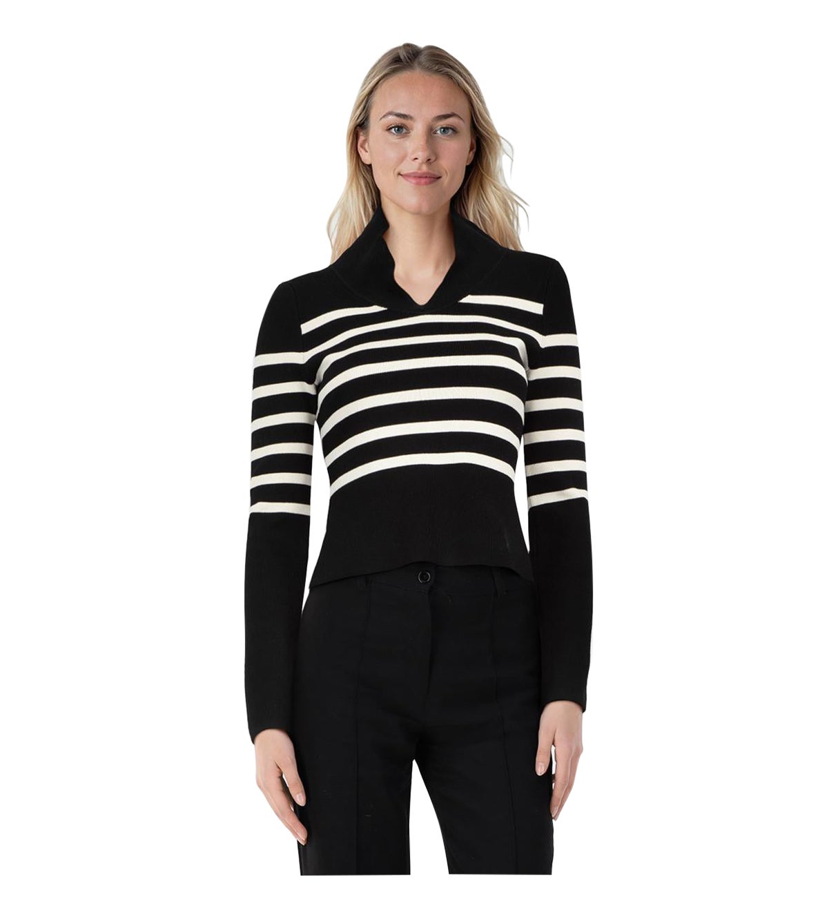 Khaite Top in maglia a righe bianche e nere taglia S.S. White