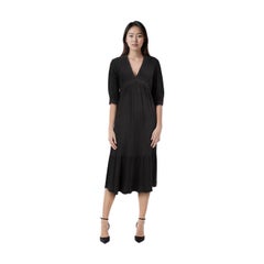 ba&sh Black Midi V Neck Dress Size S