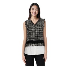 MSGM Grey Tweed Layered Shirt Vest Size XS