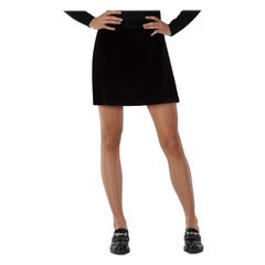 DÔEN Mini Falda A-Line de Terciopelo Negro Talla XL