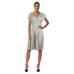 Dior Grey V-Neck Midi Dress Size XL