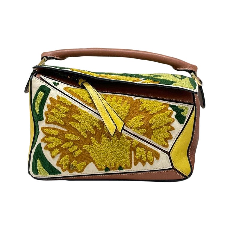 Loewe x William De Morgan Puzzle Small Embroidered Yellow Multicolor