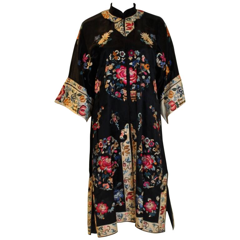 1940s Silk Embroidered Chinease Coat at 1stDibs