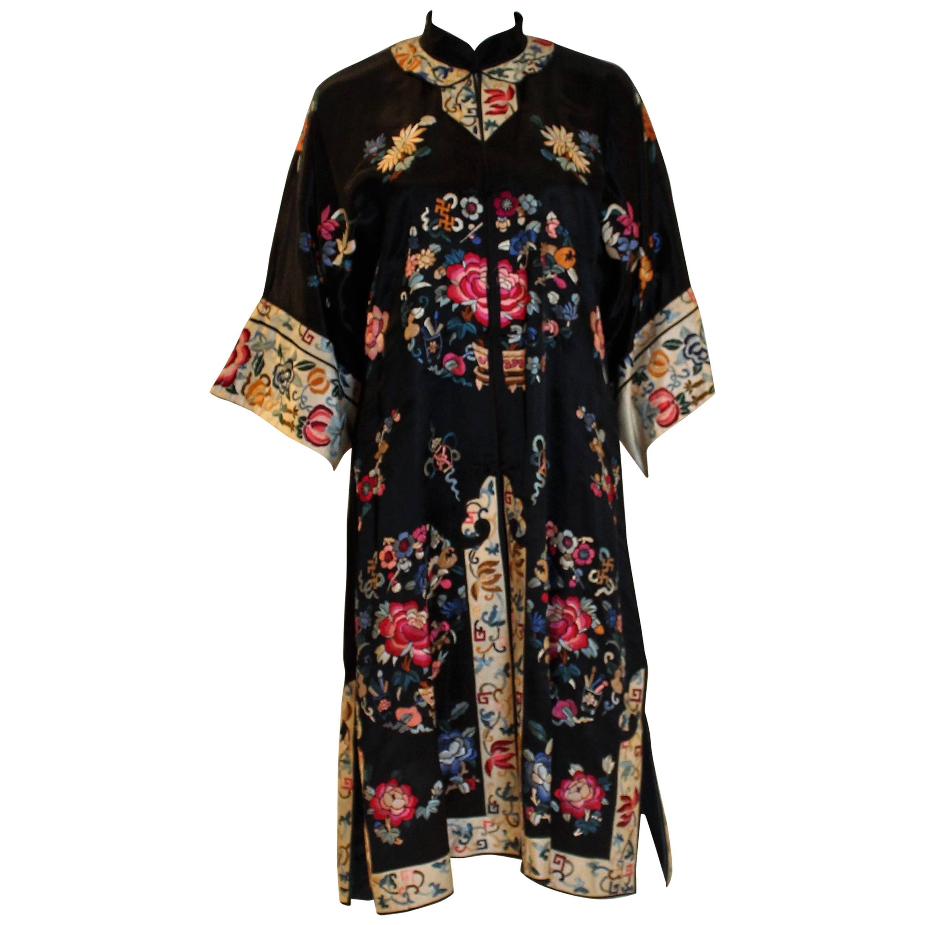 1940s Silk Embroidered Chinease Coat