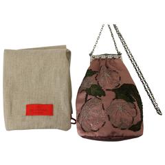 2000s Valentino Embroidered Pink Silk Clutch 12