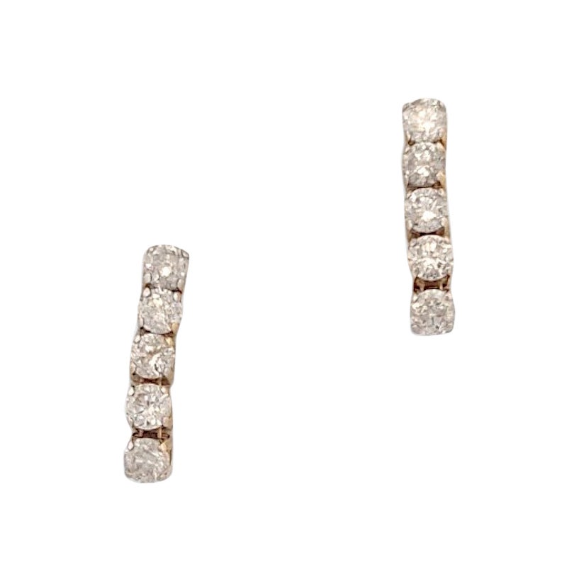 Chrys  14K Yellow Gold Earrings With 0.50ct Diamonds, Minimalist Stud Earrings