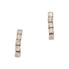 Chrys  14K Yellow Gold Earrings With 0.50ct Diamonds, Minimalist Stud Earrings