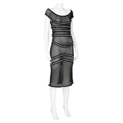 Gianfranco Ferre Runway Fishnet Zip-Embellished Dress, Spring-Summer 2005