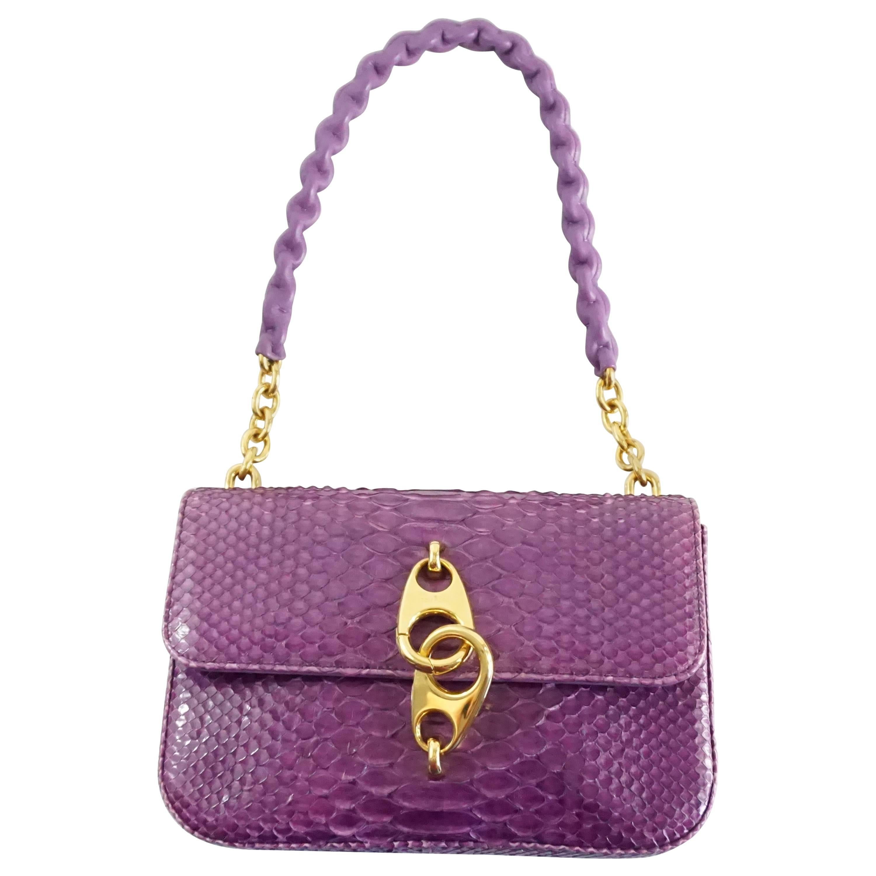 Tom Ford Purple Python Carine Shouder Bag 