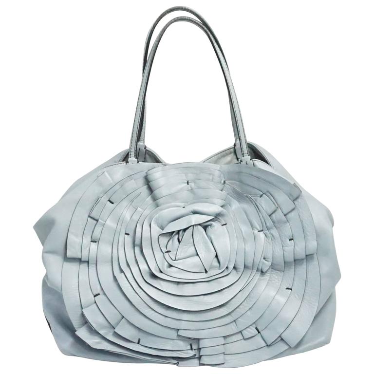 Valentino Pale Blue Large Leather Petale Rose Tote For Sale at 1stDibs | valentino  petale bag, valentino petale tote, valentino rose tote