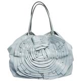 Valentino Pale Blue Large Leather Petale Rose Tote