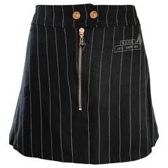 1990s Jean Paul Gaultier " Safe Sex " Black and White Pinstripe 90s Mini Skirt 7