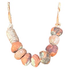 Vintage Nepalese Terracotta Clay Beaded Necklace